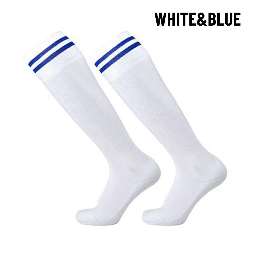 Kids Non-Slip Grip Football Socks – Breathable Sports Socks Kids Football Socks Axl white-blue