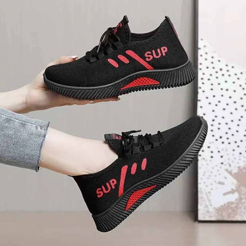 Women's Platform Tennis Sneakers – Faux Leather Slip-On Shoes Platform Tennis Sneakers Axl RED 39