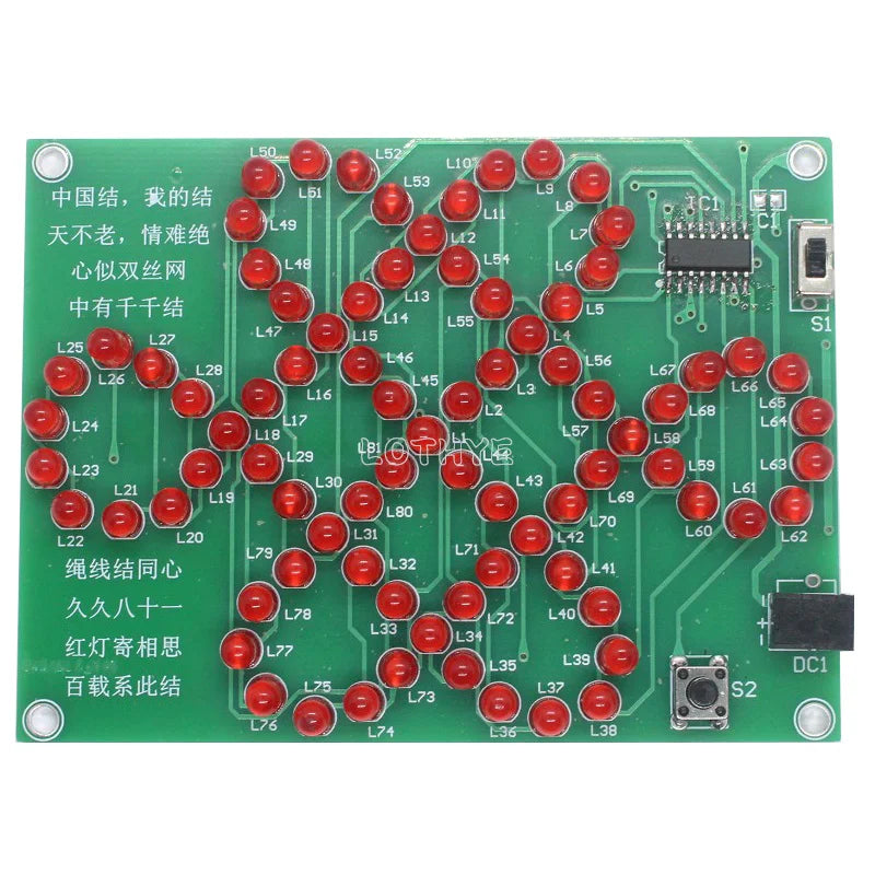 LED Chinese Knot DIY Soldering Kit – 81 LED 5V Circuit Board DIY Electronics Kit Axl