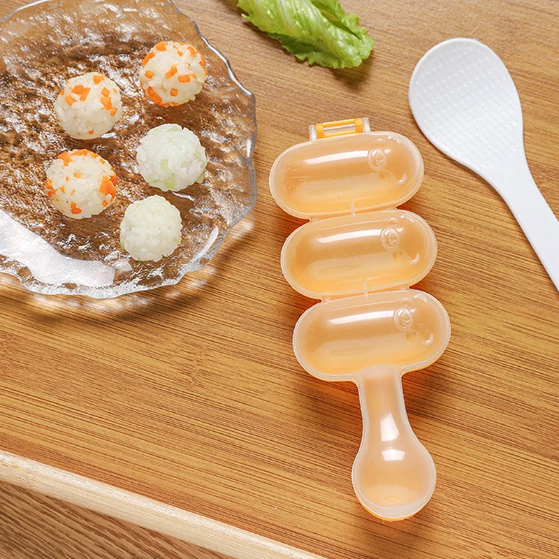 3-in-1 Rice Ball Shaker Mold – Onigiri & Sushi Maker Sushi Rice Mold Axl Orange