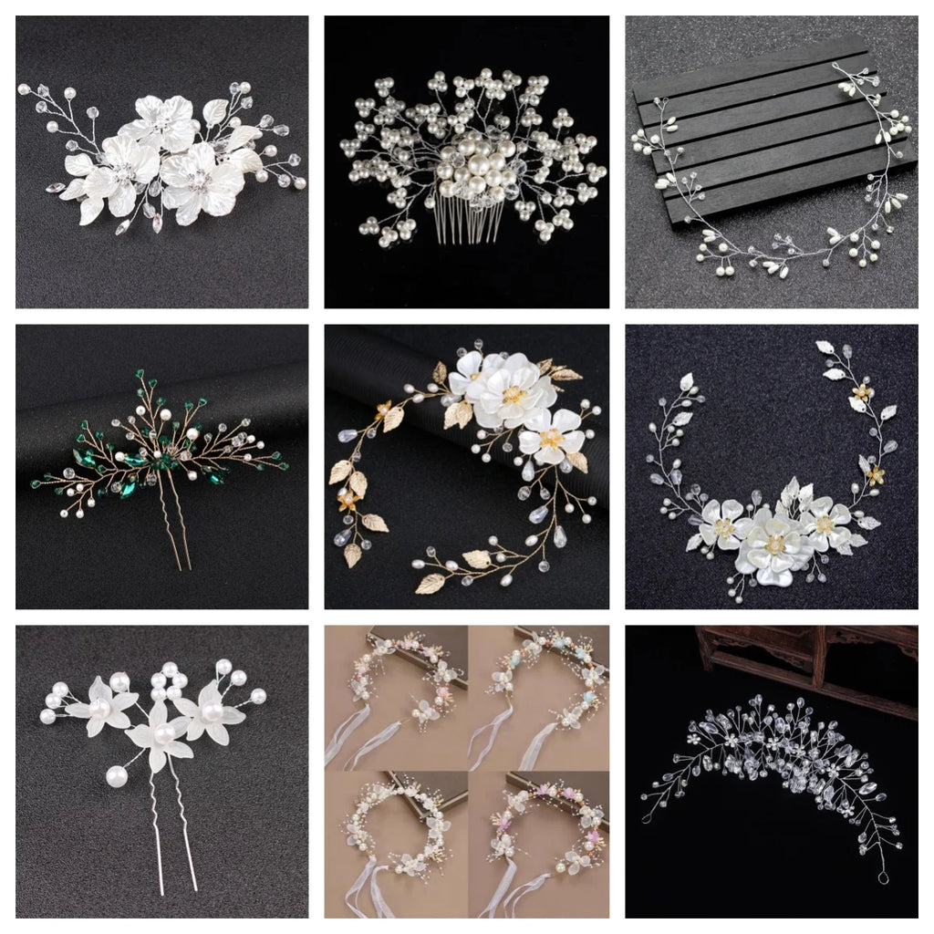 Bridal Crystal Pearl Flower Hair Clip | Wedding Hair Accessory Bridal Hair Accessory Axl