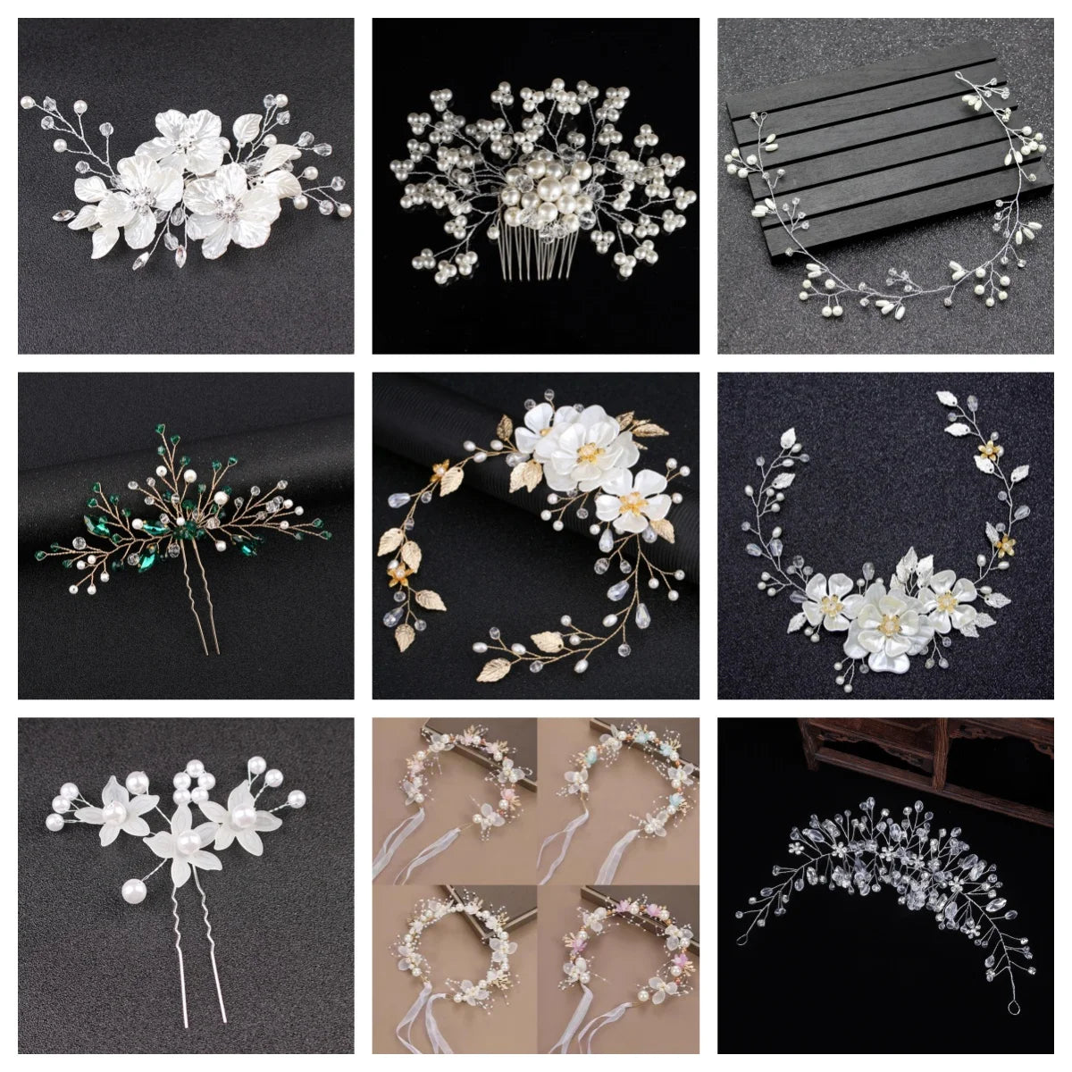 Bridal Crystal Pearl Flower Hair Clip | Wedding Hair Accessory Bridal Hair Accessory Axl