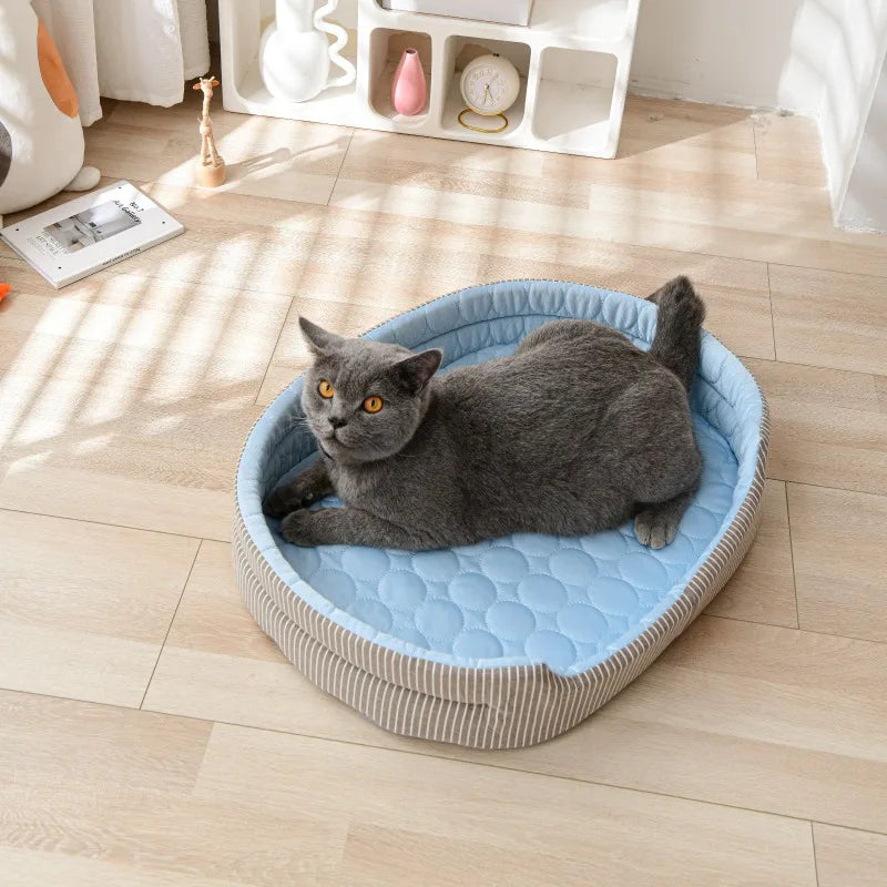 Ice Silk Pet Cooling Pad – Round Bed for Cats & Dogs Pet Cooling Bed Axl