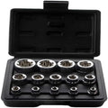 14-Pc Female E-Torx Socket Set E4–E24 | 1/4, 3/8 & 1/2 Drive Socket Set Axl black