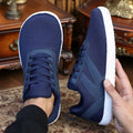 ZULIWAGN Wide Toe Barefoot Sneakers – Lightweight Mesh Shoes Barefoot Sneakers Axl Navy Blue 45