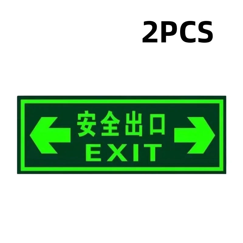 Glow in the Dark Exit Floor Stickers – Evacuation Signs 2/6 Pack