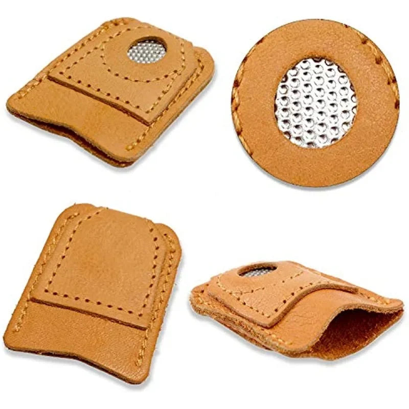 2-Pack Leather Coin Thimble – Sheepskin Sewing Finger Protector Sewing Thimble Set Axl