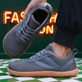 DQTBE Unisex Wide Toe Barefoot Sneakers | Breathable Mesh Flats Barefoot Sneakers Axl Gray 46