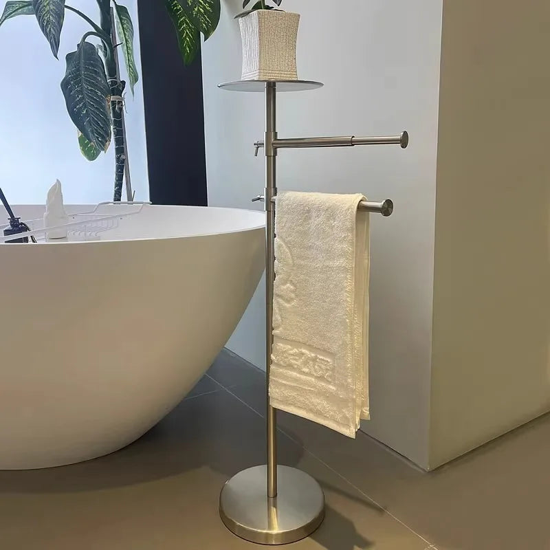 Rotating Stainless Steel Freestanding Towel Rack | Modern Bath Standing Towel Rack Axl