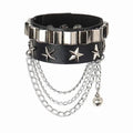 Punk Gothic Skull Spike Rivet PU Leather Wide Cuff Bracelet Cuff Bracelet Axl A1