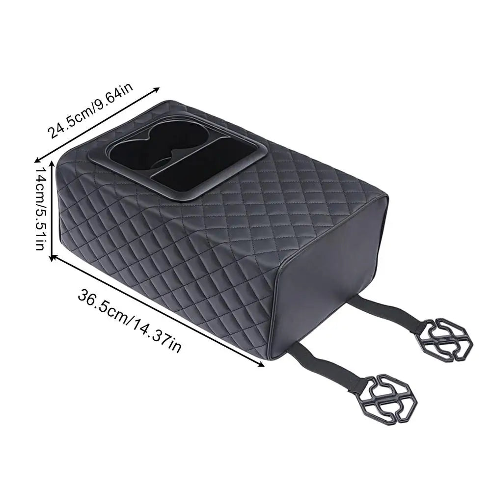 Car Rear Seat Armrest Box with Cup Holder | SUV Truck Sedan Car Armrest Console Axl embroidered