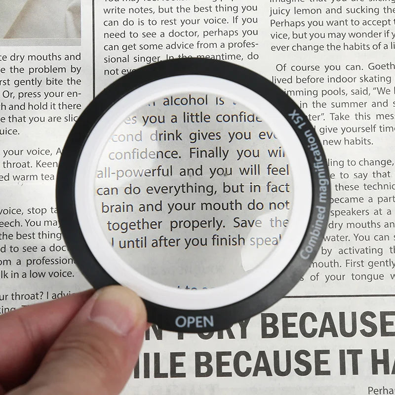 Illuminated Double Layer Lens Handheld Magnifying Glass Illuminated Magnifying Glass Axl