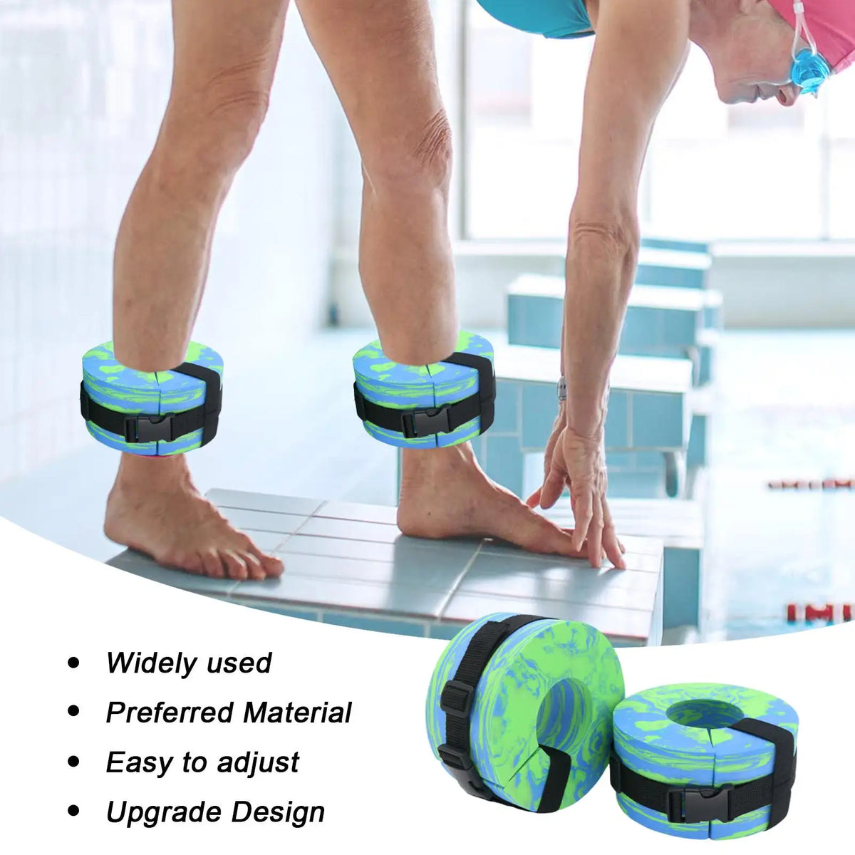EVA Swim Cuffs – Adjustable Water Aerobics Float Ring for Adults Aquatic Float Cuffs Axl