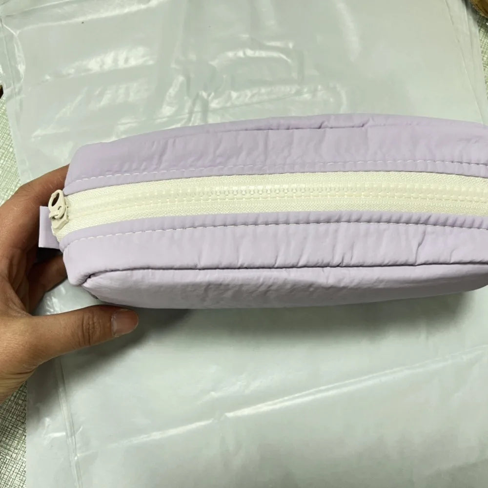 Large Capacity Pencil Pen Bag – Zipper Fabric Stationery Organizer Pencil Case Axl Purple