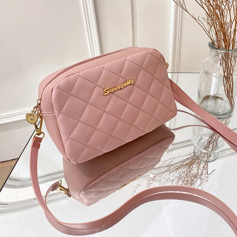 Women's Tassel Crossbody Bag – Quilted PU Leather Shoulder Bag Crossbody Shoulder Bag Axl Pink