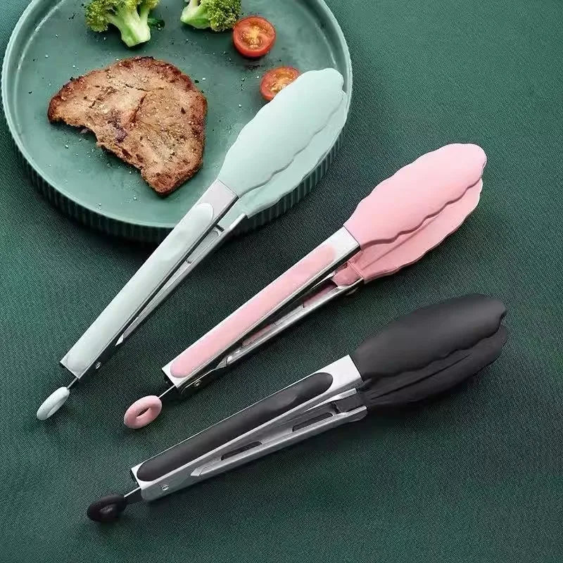 Silicone & Stainless Steel Kitchen Tongs – BBQ, Grill & Salad Kitchen Tongs Axl