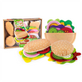 28-Piece Felt Food Play Set – Kids Burger & Sandwich Toy Pretend Play Food Set Axl Hamburger Set