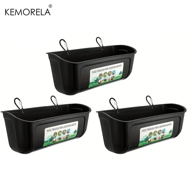 Large Chicken Feeders & Waterers with Clips – 4.5 Qt, 1/3/5 Pk Poultry Feeder Waterer Axl Black 3PCS