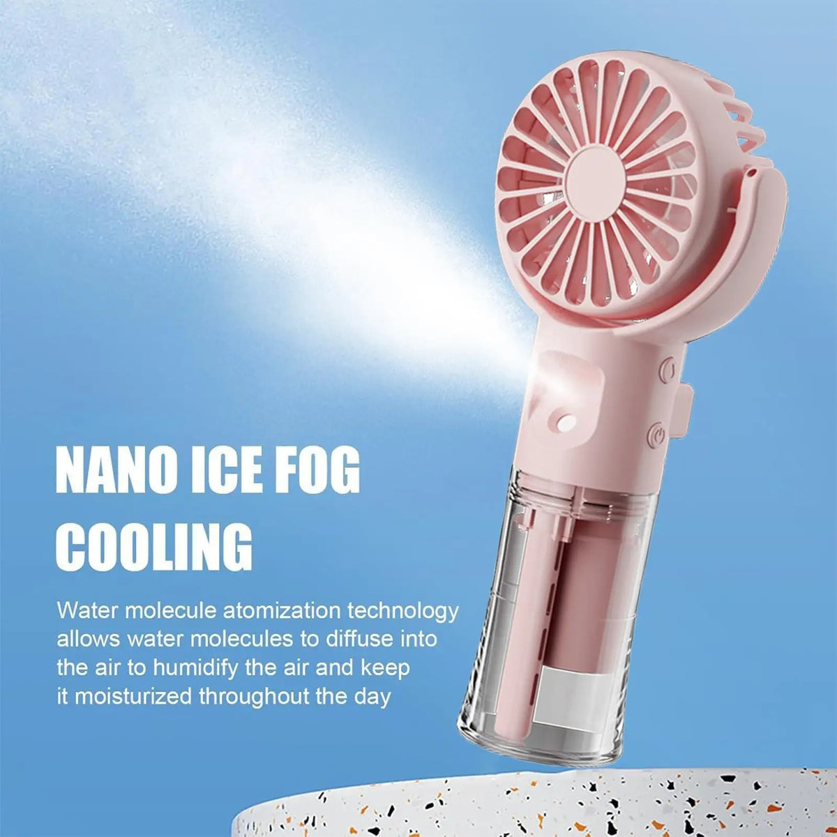 Handheld Misting Fan – USB Rechargeable Portable Mini Cooler Handheld Misting Fan Axl