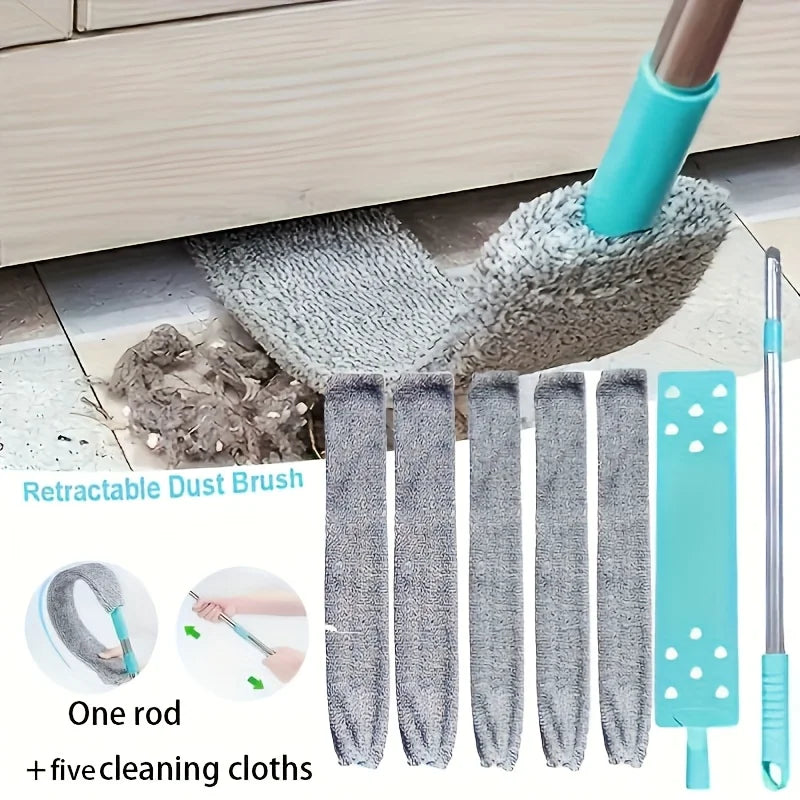 Extendable Long Handle Duster Set with 5 Microfiber Cloths Long Handle Duster Axl