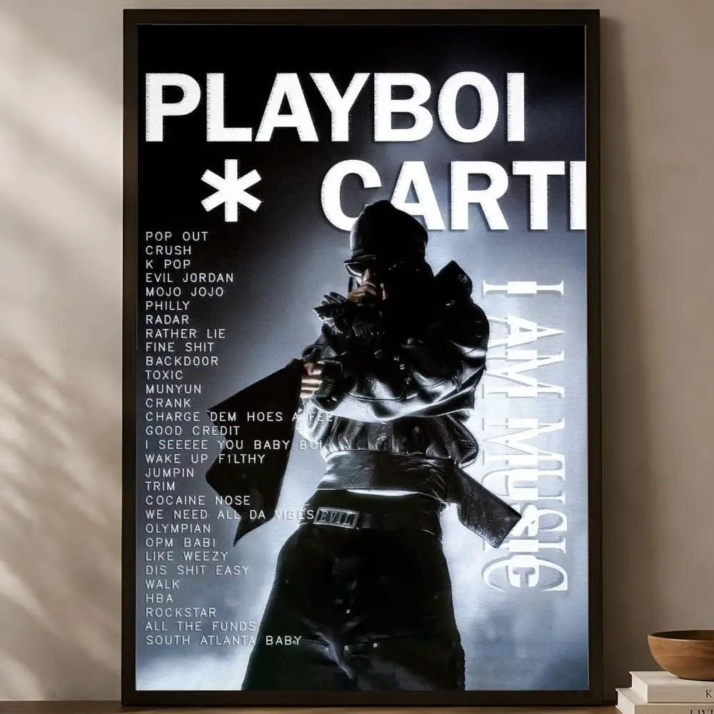 Playboi Carti Opium HD PVC Wall Poster – Peel & Stick Wall Art Poster Axl White01 60X90cmNoframe