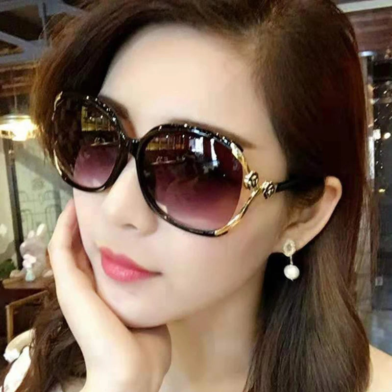 Women's Large Frame Camellia Fashion Sunglasses | Anti-Glare Fashion Sunglasses Axl