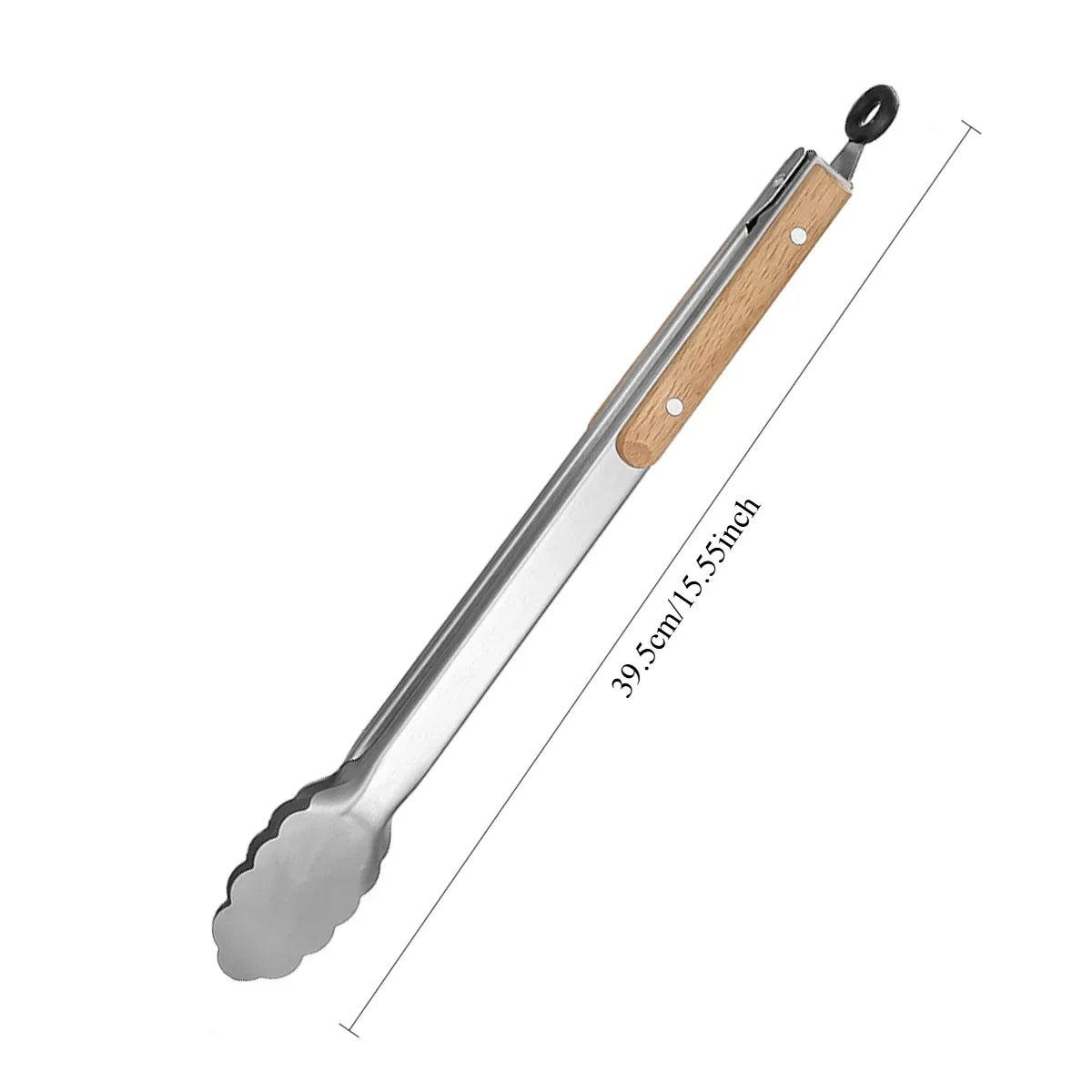Stainless Steel Kitchen Tongs with Wooden Handle | 7–16 Inch Kitchen Tongs Axl 39.5cm-5698
