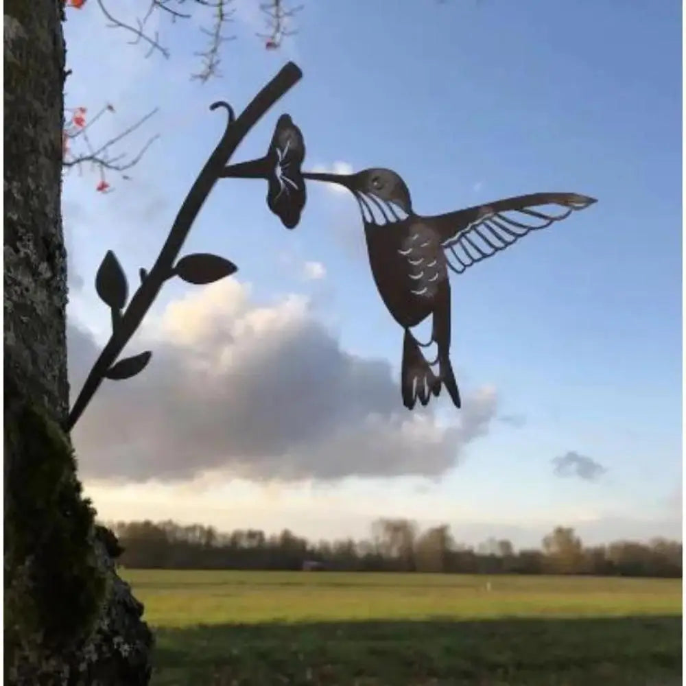Metal Bird Silhouette Garden Ornament – Tree & Yard Decor Garden Metal Ornament Axl
