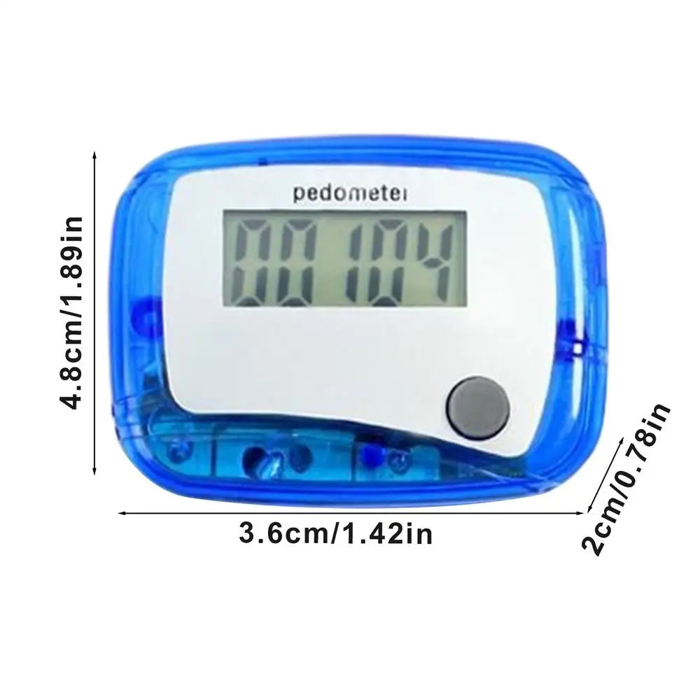 LCD Clip-On Digital Pedometer – Step Counter for Walking Clip-On Pedometer Axl Blue