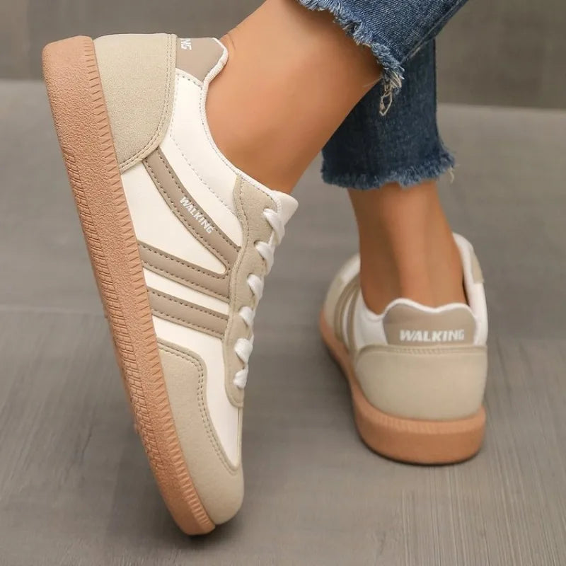 Women's Low Top Canvas Sneakers – Wide Toe Lace-Up Trainers Canvas Sneakers Axl
