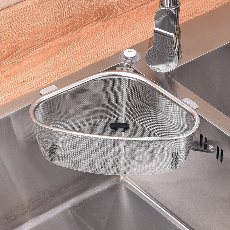 Stainless Steel Triangle Sink Drain Basket & Kitchen Organizer Sink Drain Basket Axl