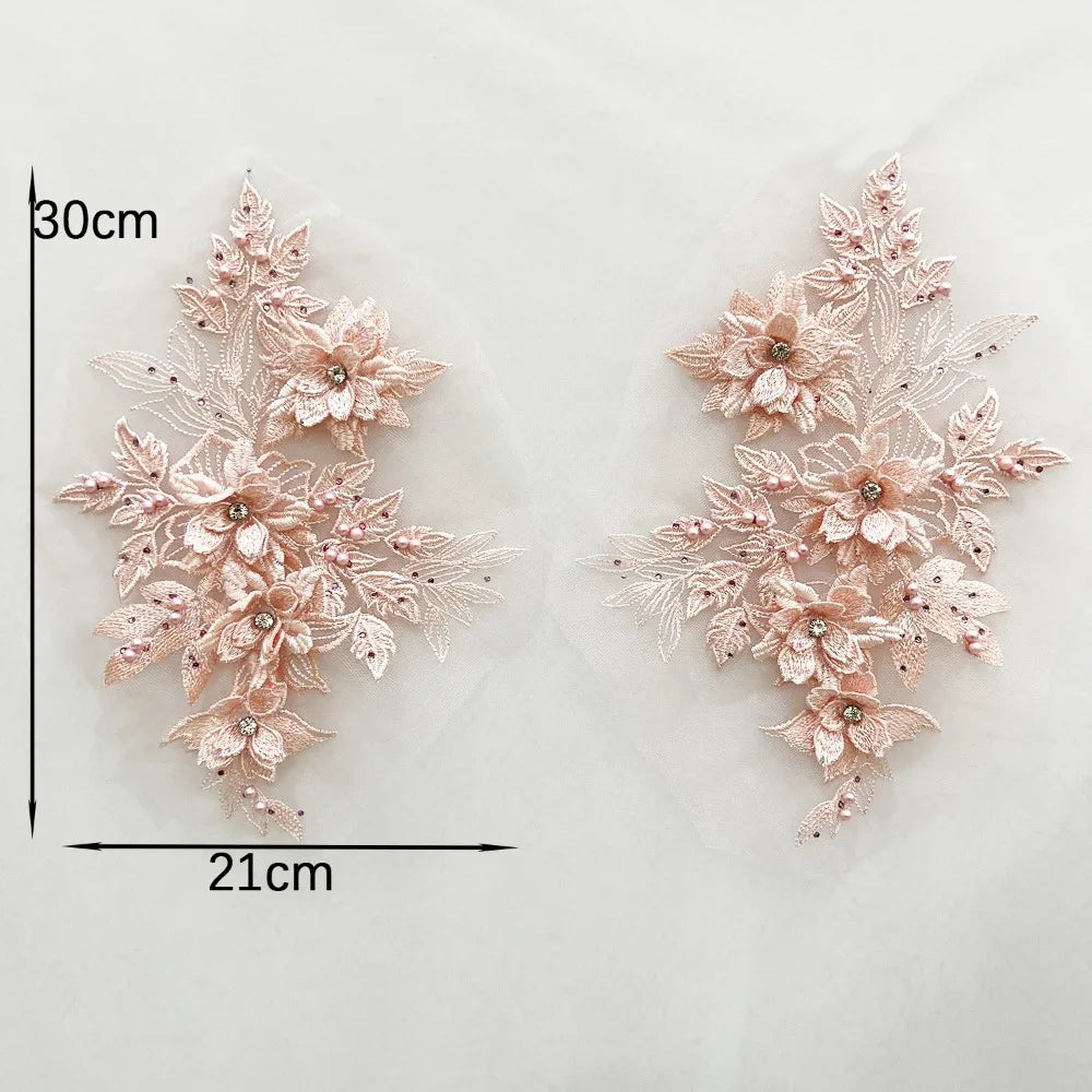 3D Sequin Flower Embroidery Patch – Floral Sew-On Appliqué DIY Embroidery Appliqué Patch Axl