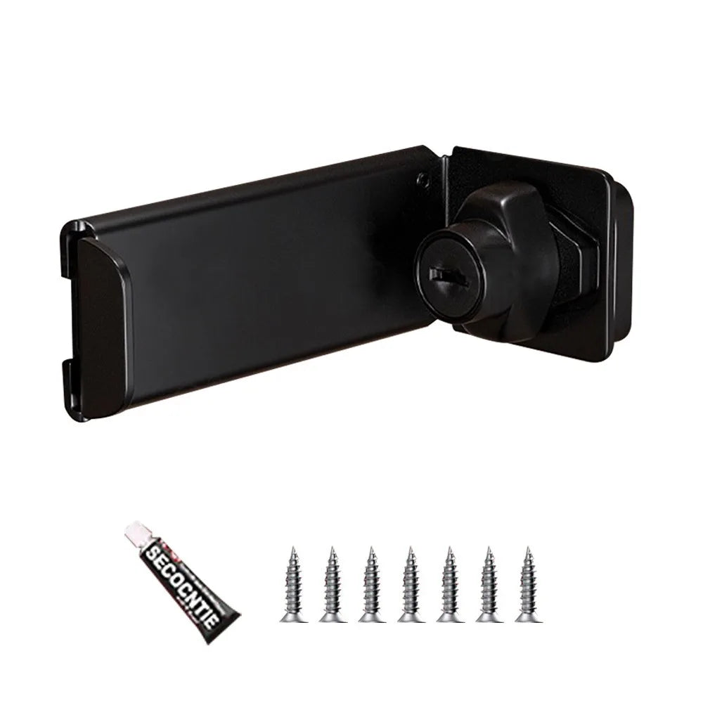 Stainless Steel 90° Door Hasp Clasp Lock – Shed & Gate Security Door Hasp Lock Axl Black Style 2