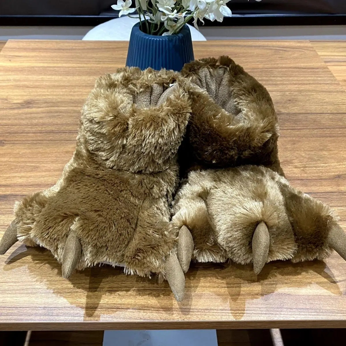 Women's Fluffy Bear Paw Slippers – Cozy Winter Indoor Slides Women's Slippers Axl Brown 42