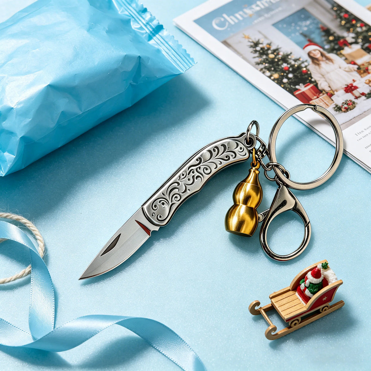 Mini Folding Pocket Knife – EDC Keychain Utility Blade Tool Folding Pocket Knife Axl Mini Knife
