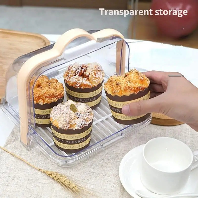 Transparent Flap Bread & Food Storage Box with Lid – 2L Food Storage Container Axl