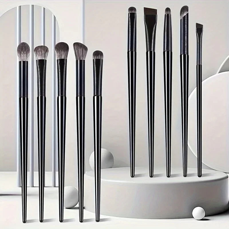 10-Piece Oval Eyeshadow Brush Set – Nylon Bristles, ABS Handle Eyeshadow Brush Set Axl