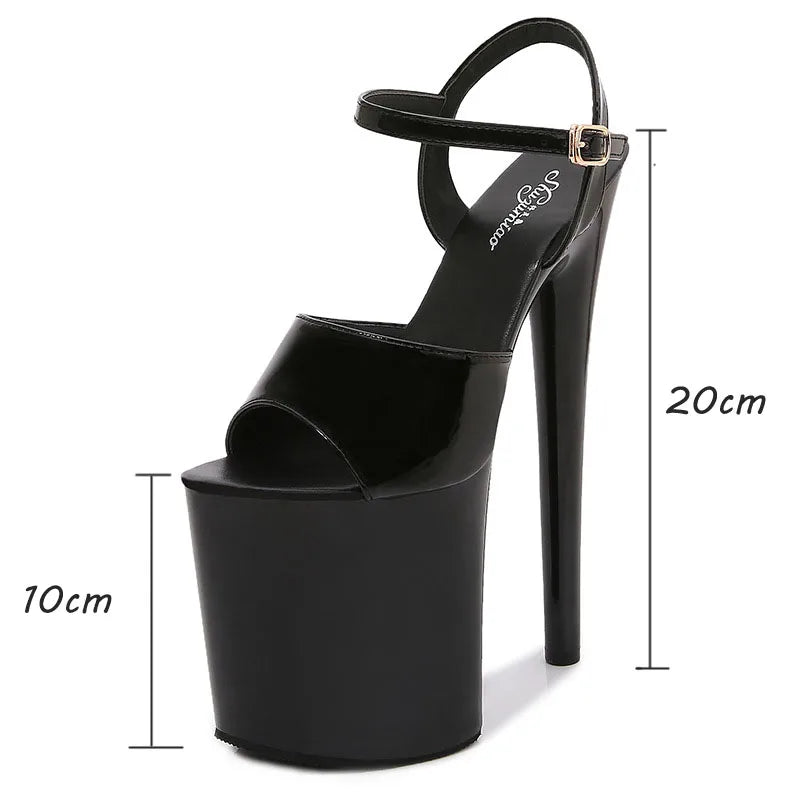 Patent Leather 20cm Platform Stiletto Sandals | Sizes 34–45 Platform Stiletto Sandals Axl