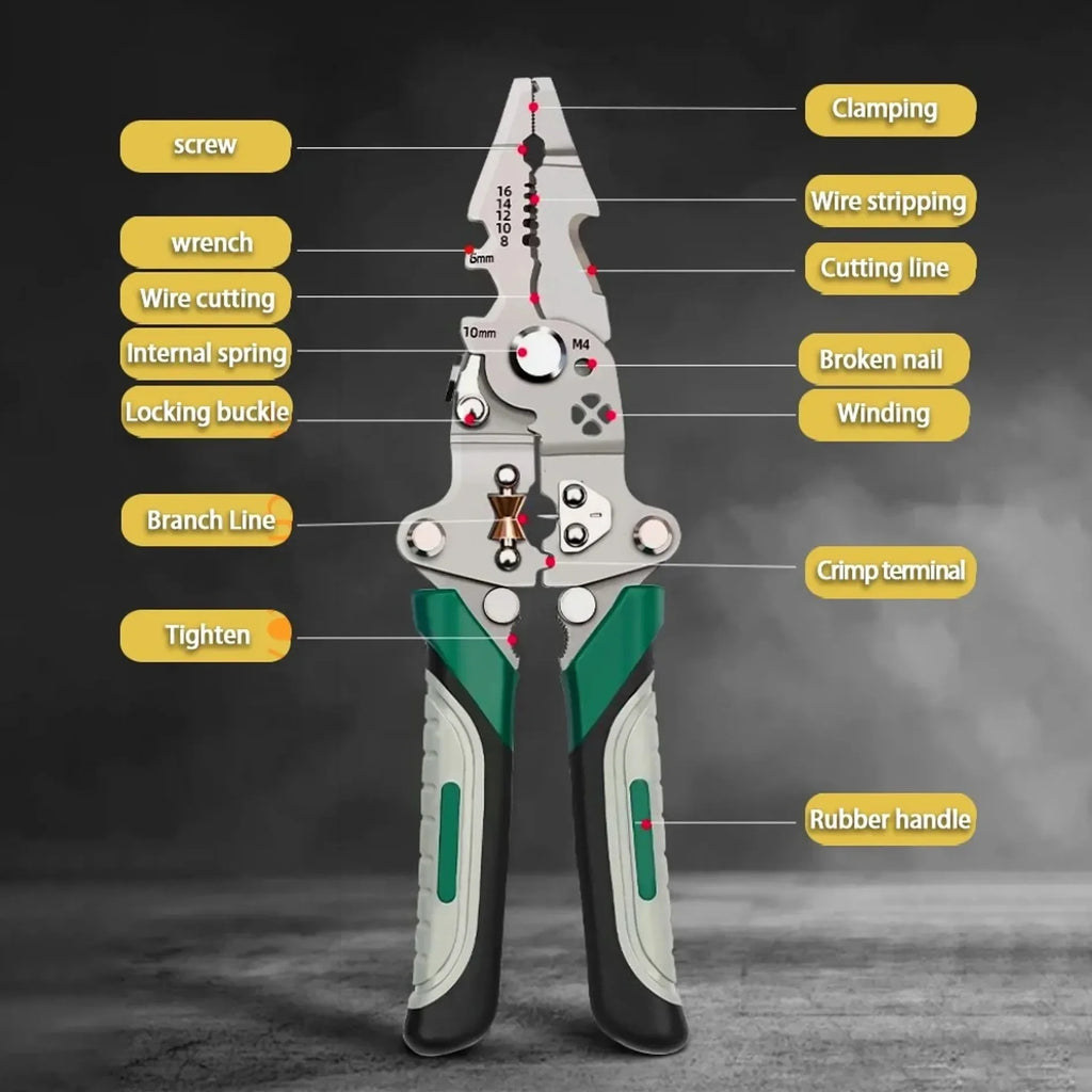 18-in-1 Foldable Wire Stripping & Crimping Pliers Tool Multifunctional Pliers Axl