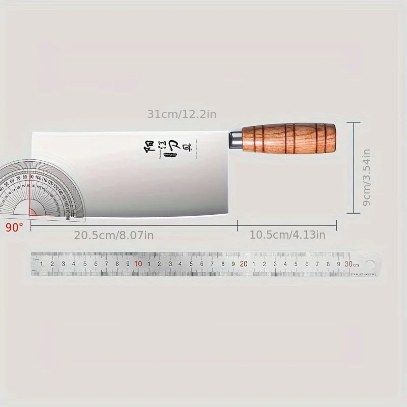 Solid Wood Handle Stainless Steel Slicing Knife – PLYS Kitchen Slicing Knife Axl