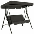 3-Seater Swing Seat Canopy Cover – Waterproof Garden Chair Swing Canopy Cover Axl Black