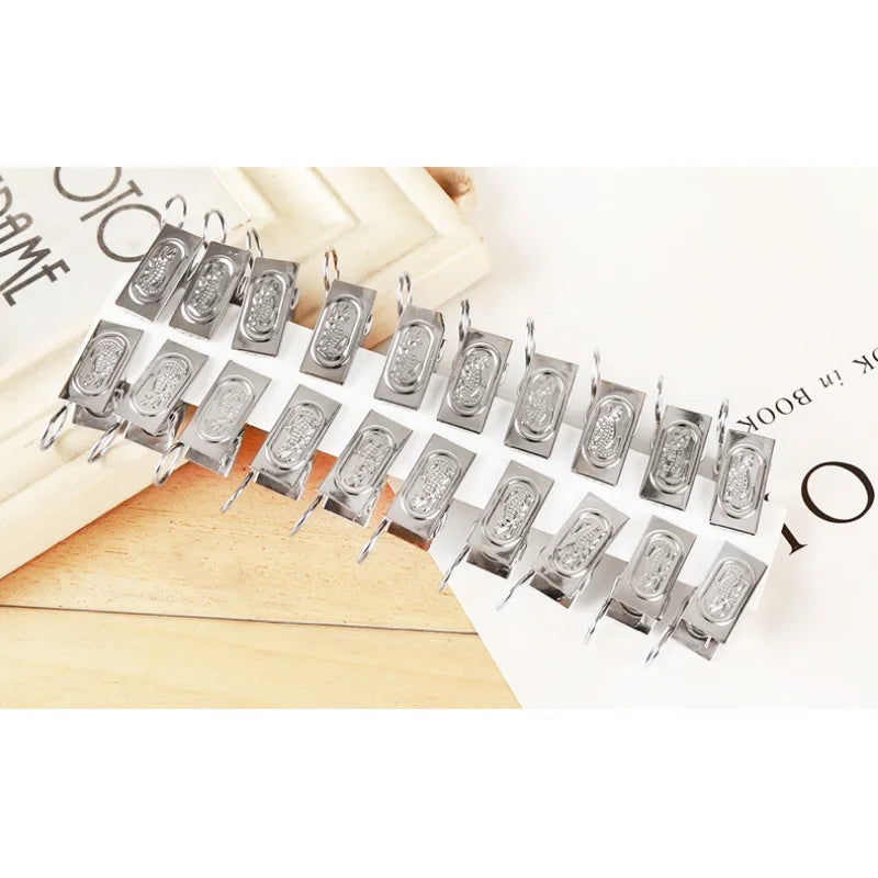 20-Piece Stainless Steel Curtain Rod Clip Rings | Drapery Hooks Curtain Ring Clips Axl