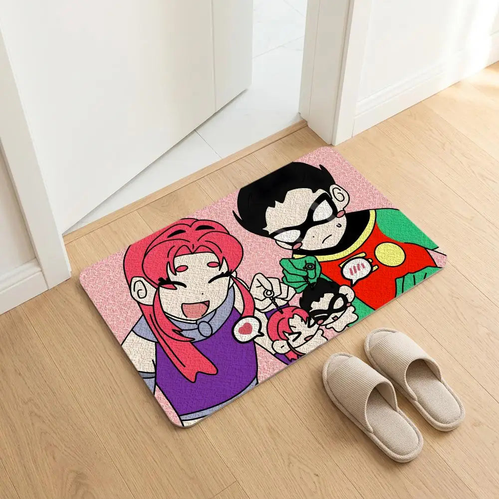 Teen Titans Go! Diatomite Bath Mat – Quick Dry, Anti-Slip Diatomite Bath Mat Axl White8 40x60cm