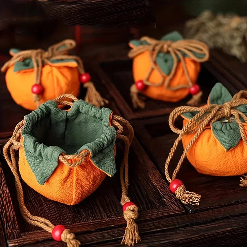 Persimmon Lucky Drawstring Bag – Chinese Fortune Charm Sachet Fortune Charm Sachet Axl