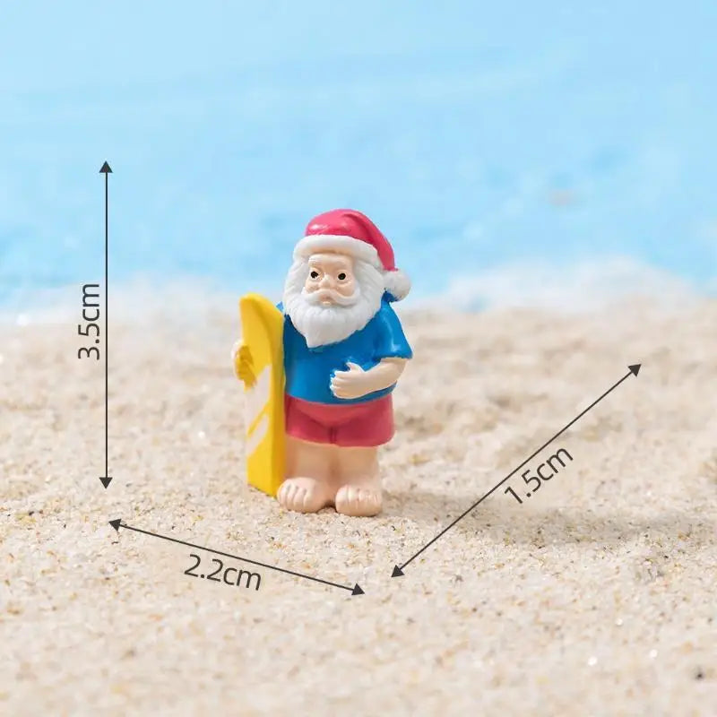 Mini Resin Summer Santa Figurine – Beach & Garden Décor Resin Figurine Axl A4