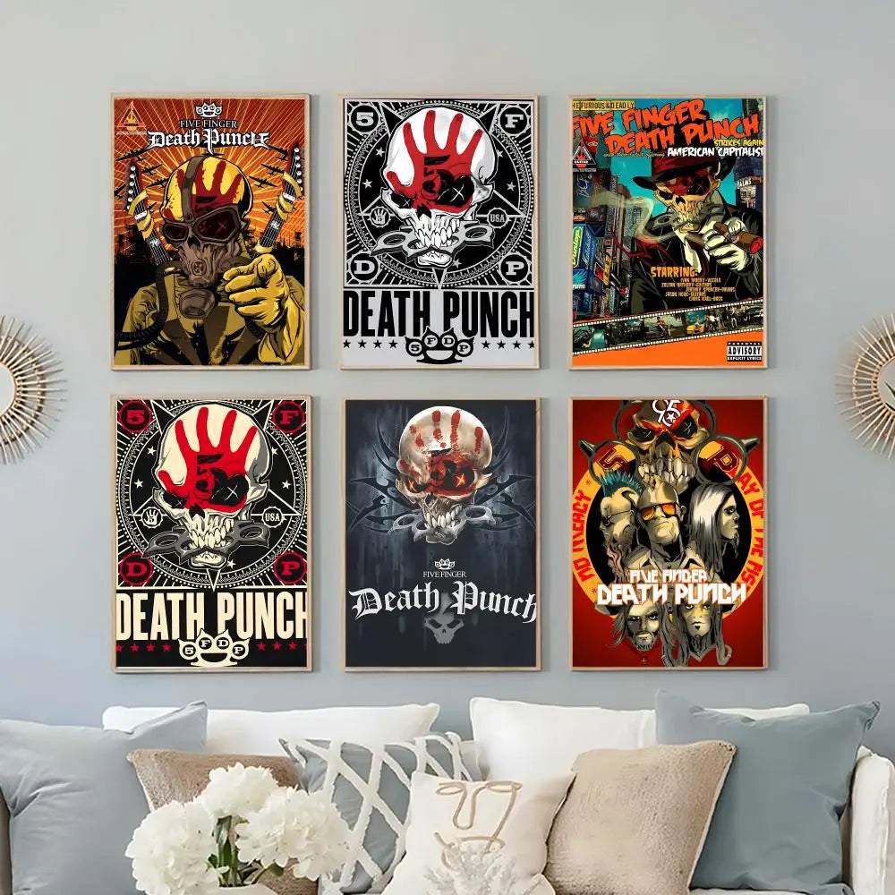 Five Finger Death Punch Poster – HD Self-Adhesive Waterproof Music Band Poster Axl