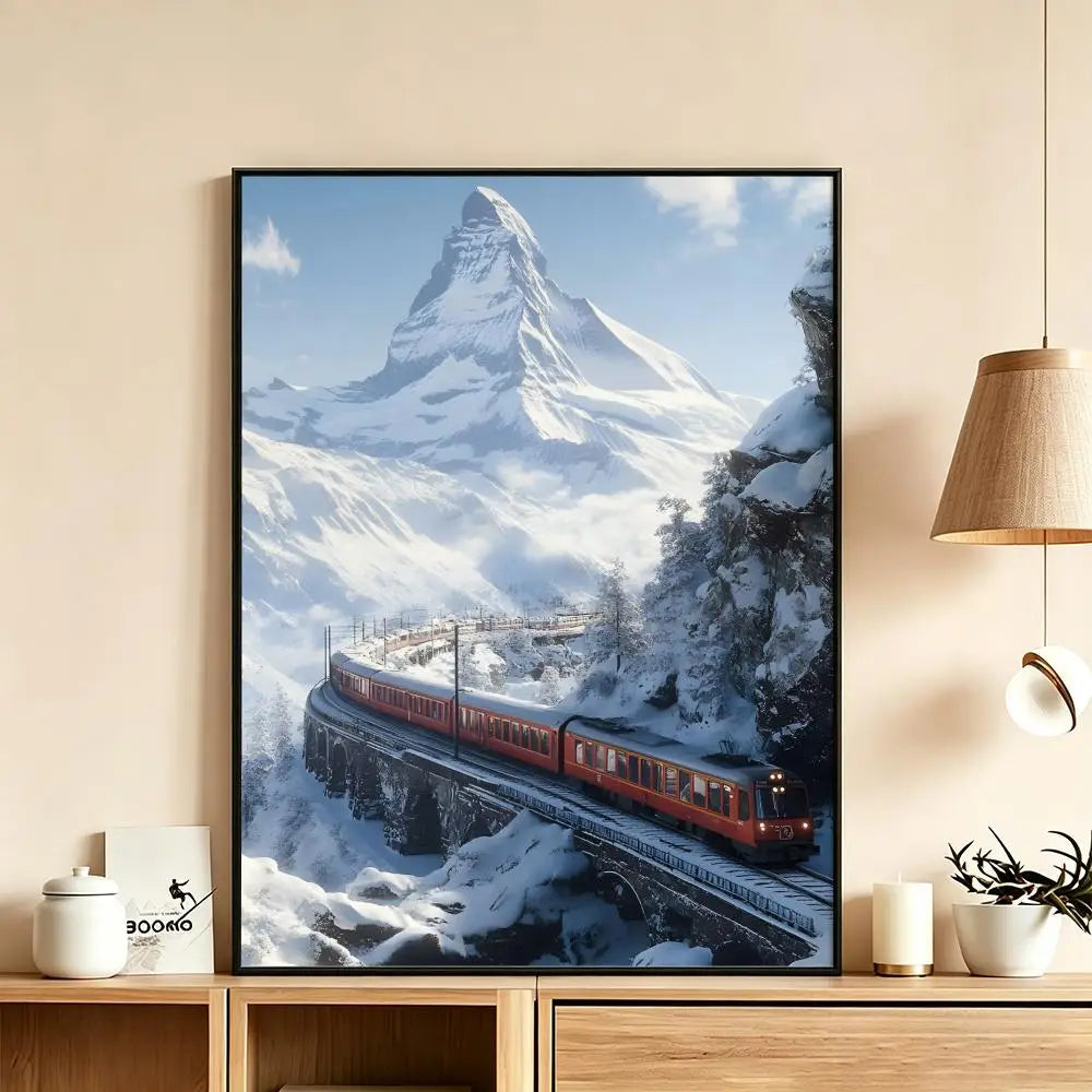 Switzerland Pattern Wall Poster – HD Art Print Home Décor Wall Art Poster Axl White1 40X50cmNoframe