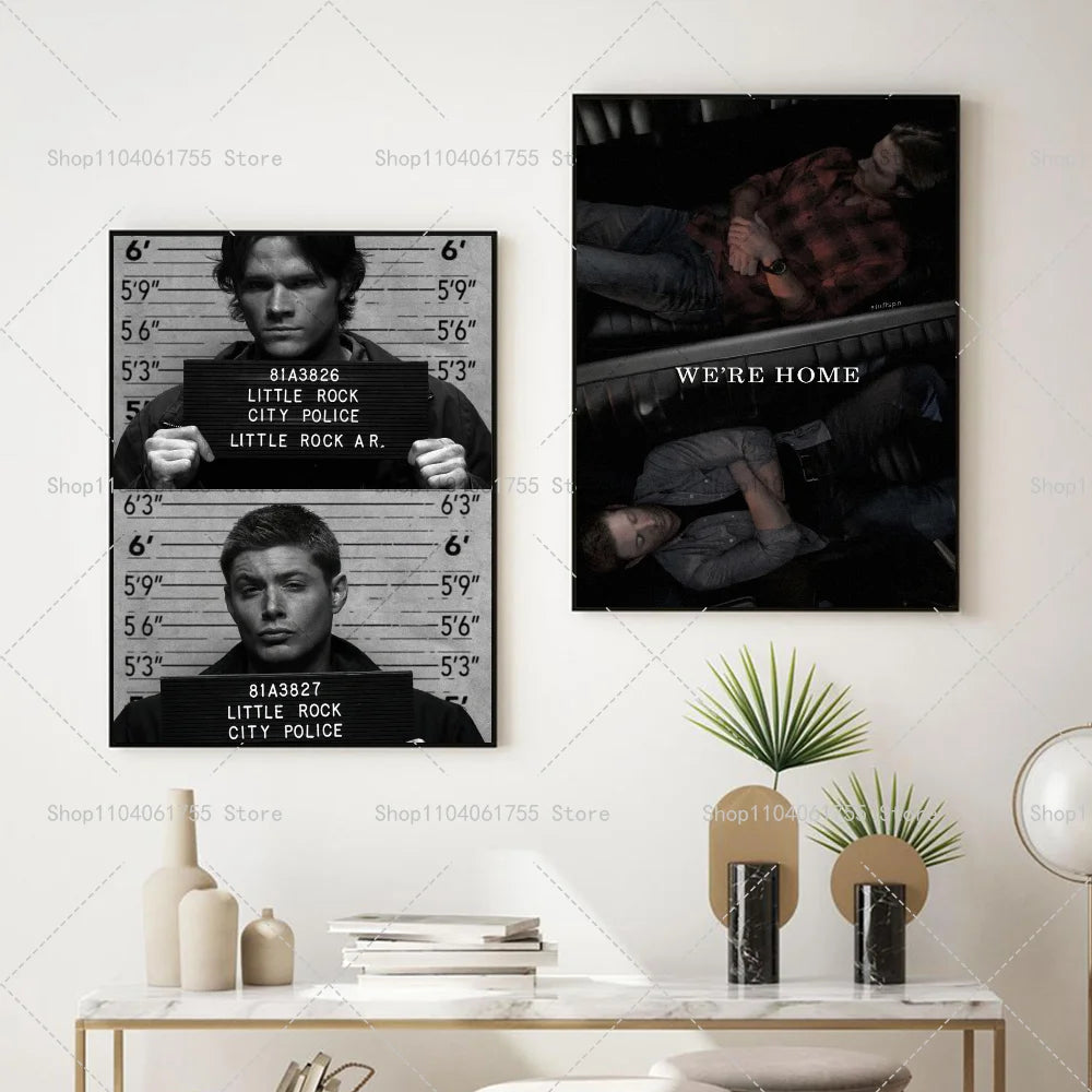 Supernatural Dean & Sam Wall Poster | Self-Adhesive Waterproof Wall Poster Sticker Axl