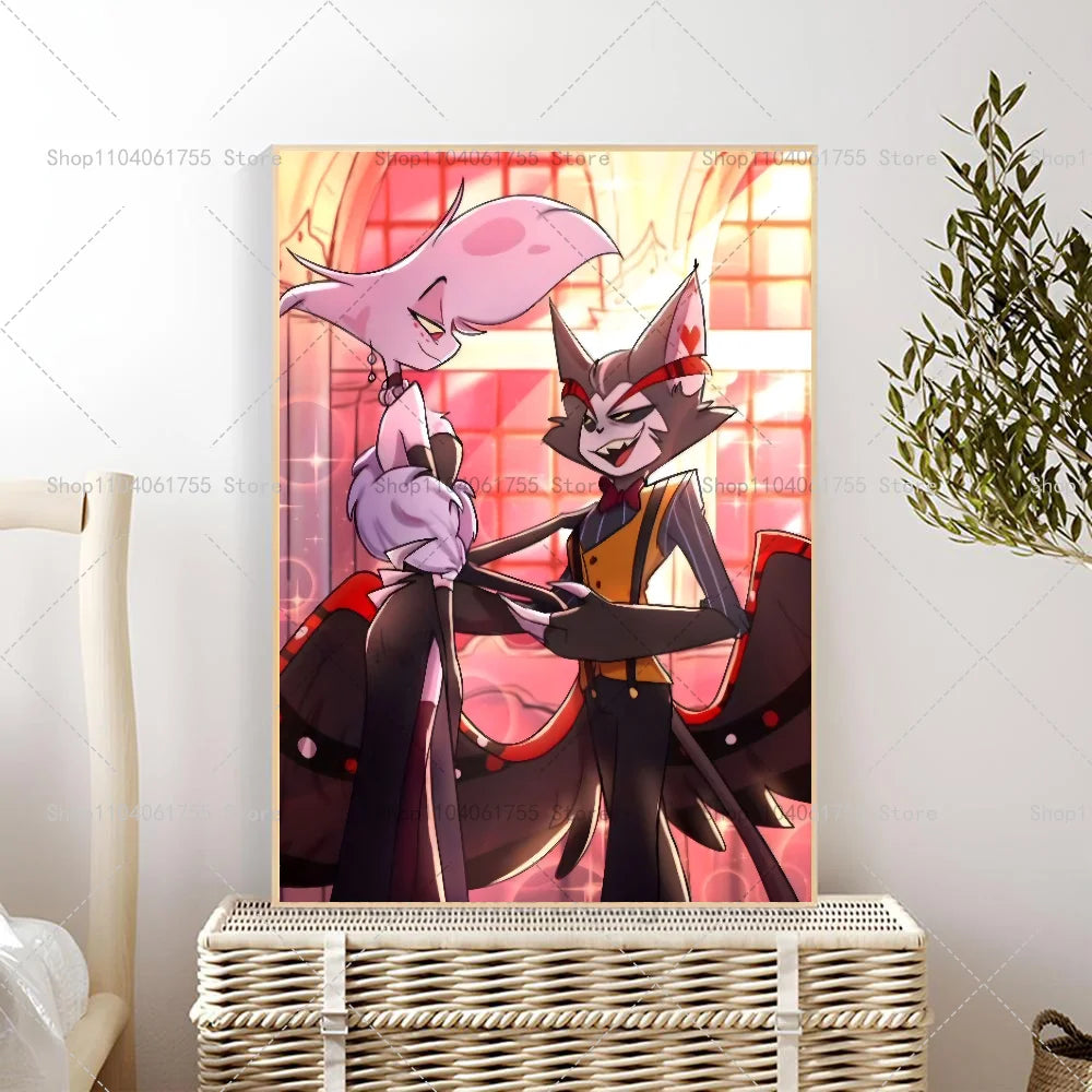 Hazbin Hotel Angel Dust Alastor Poster – Self-Adhesive Wall Art Anime Wall Poster Axl z9 40x60cm No Frame