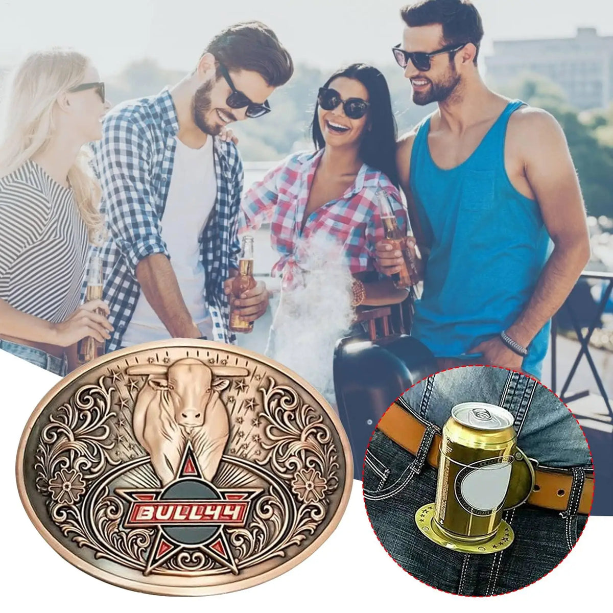 Zinc Alloy Beer Belt Buckle – Hands-Free Bottle Holder Belt Bottle Holder Axl